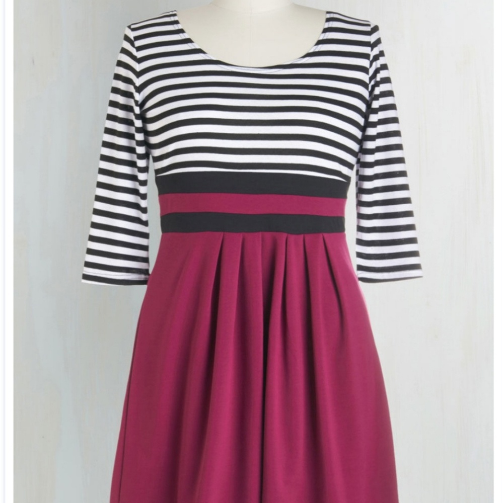 Modcloth "Literary Luncheon" Dress in Berry